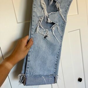 Stylish Light Blue Distressed Women Jeans